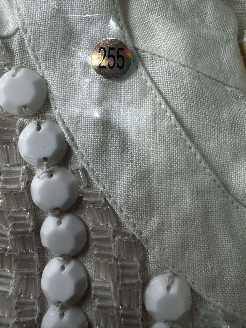 Michael Kors Linen Beaded White Dress Size 6